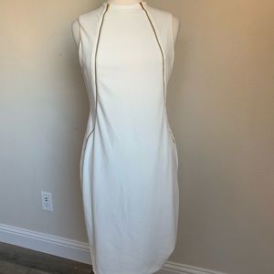 Calvin Klein- Sleeveless White Midi Dress